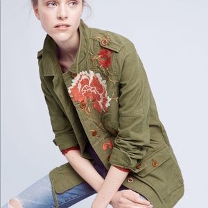Anthropologie Hei Hei Embroidered Field Jacket
